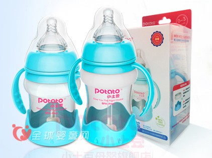 小土豆推出新品 一款防摔的晶钻玻璃奶瓶