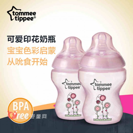汤美天地“母乳自然”防胀气宽口径PP奶瓶 启蒙宝宝对于色彩的辨识