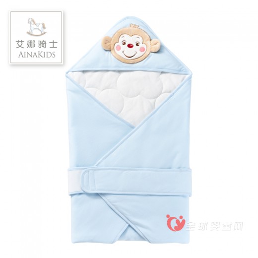 艾娜骑士猴宝宝纯棉婴儿抱被 给宝宝超舒服的感觉