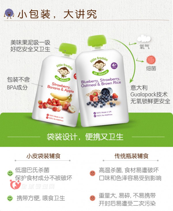 LittleFreddie小皮进口西梅苹果泥：让宝宝的肠胃动起来