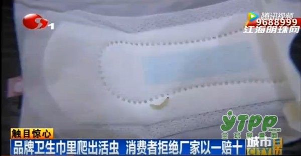 高洁丝品牌卫生巾惊现活虫 消费者维权拒绝一赔十