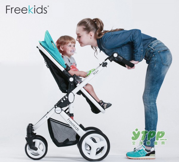 freekids可坐可躺婴儿推车 宝宝出行更安全