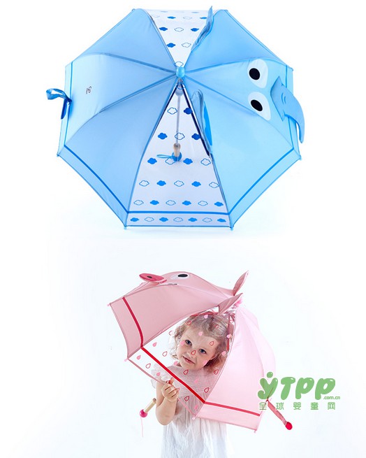 Hape新品小蓝象粉猪Q萌雨伞配Q萌宝贝~