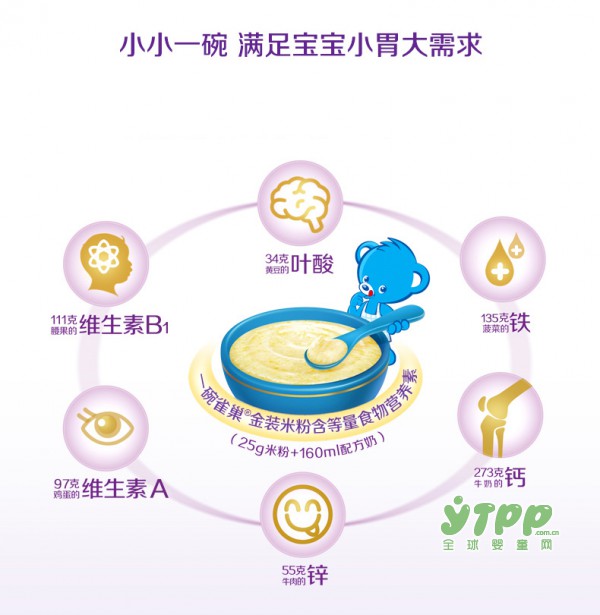 雀巢营养+钙铁锌宝宝米粉 温和营养易吸收 轻松适应辅食期