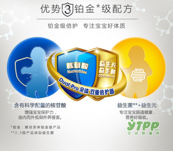 雅培亲体婴儿配方奶粉   铂金级倍护  专注宝宝好体质