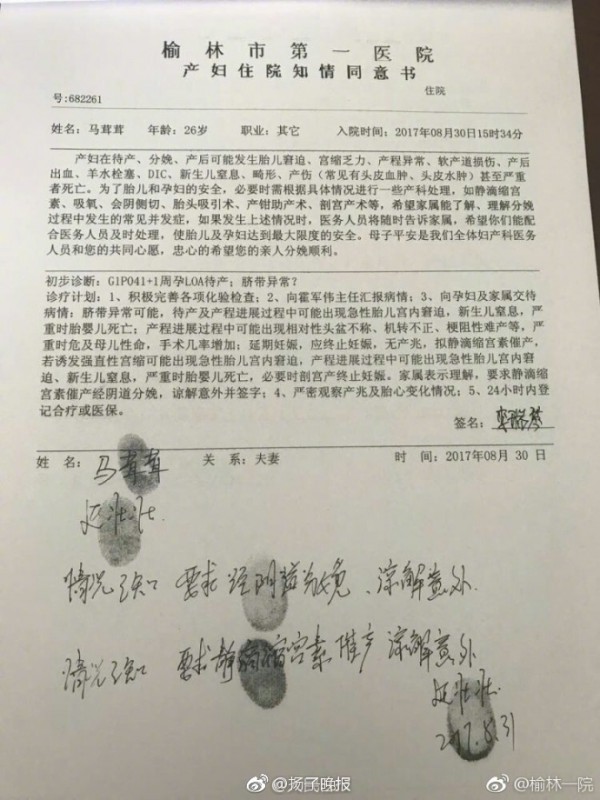 陕西待产孕妇跳楼事件引起社会关注  世界小姐张梓琳发微博呼吁尊重女性