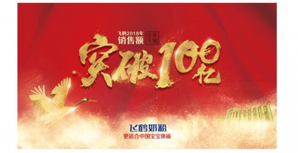飞鹤提前实现年销百亿元目标  成为中国奶粉行业首个年销售额破百亿企业