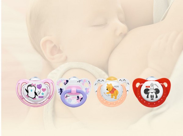 德国进口NUK新生婴儿安抚奶嘴 宝宝硅胶软乳胶拇指型安抚奶嘴