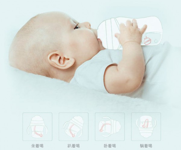 呵护硅胶奶瓶 宝宝防胀气宽口径奶瓶