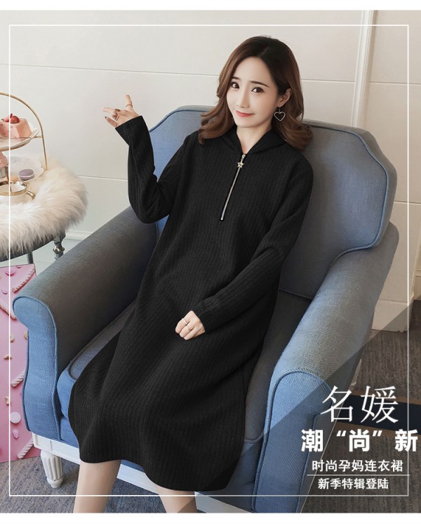 竞美孕妇针织打底时尚连衣裙  彻底释放孕期的穿衣束缚