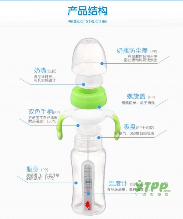 baine温度计奶瓶 看得见的温度 看得见的爱