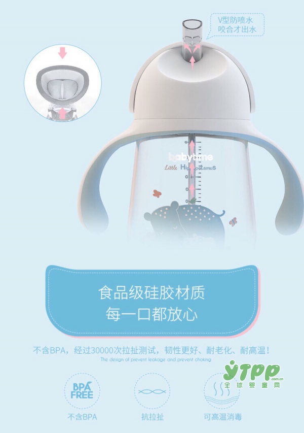 宝宝学饮经常被水呛到怎么办  babytime婴儿防呛吸管杯