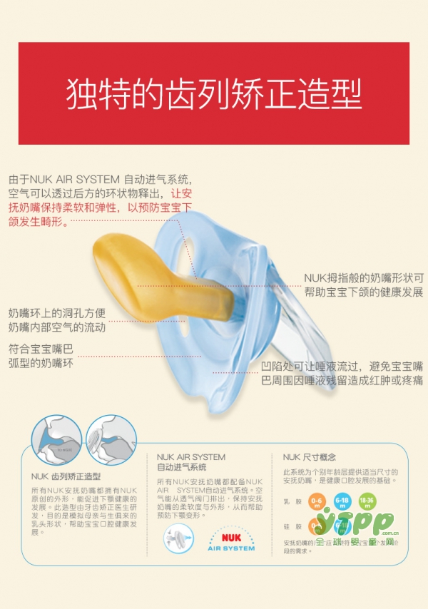 NUK安抚奶嘴 0-6个月婴儿用的安抚奶嘴