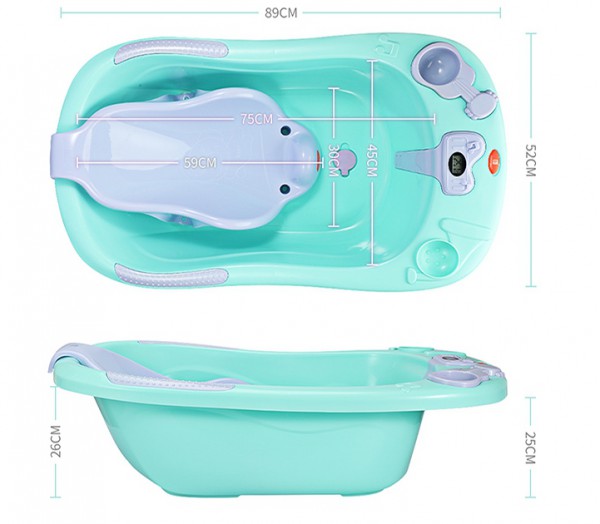 新生儿用品 小哈伦婴儿可坐躺智能感温洗澡盆