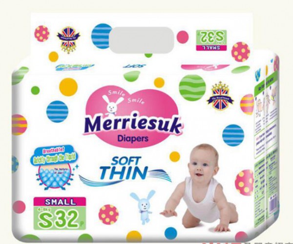 Merriesuk芯体纸尿裤365度弹性大环腰设计，给小屁屁超级舒适体验！