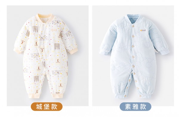 冬天给宝宝穿什么保暖不易受凉   童泰婴儿纯棉夹棉哈衣连体衣柔软纯棉温暖过冬