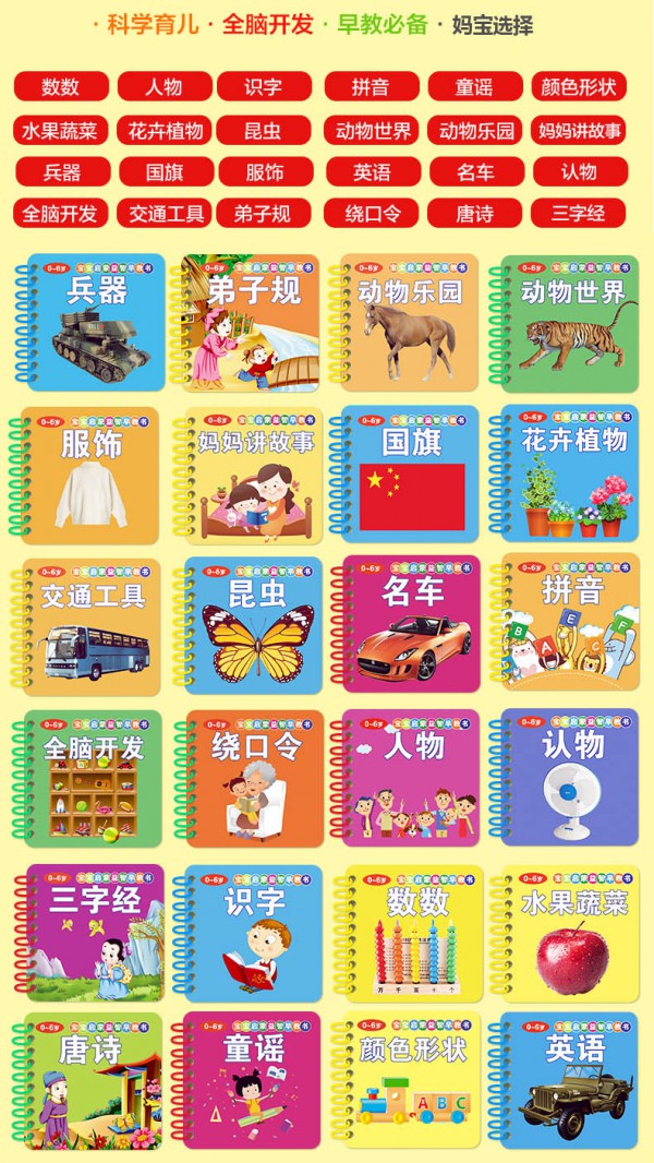 小能豆儿童撕不烂早教翻翻书  24个启蒙早教主题内容丰富又有趣