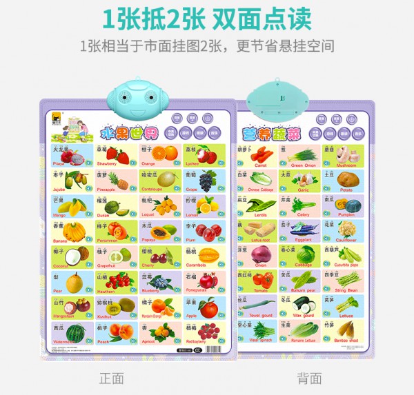 猫贝乐语音有声挂图   突破传统•双面点读更方便