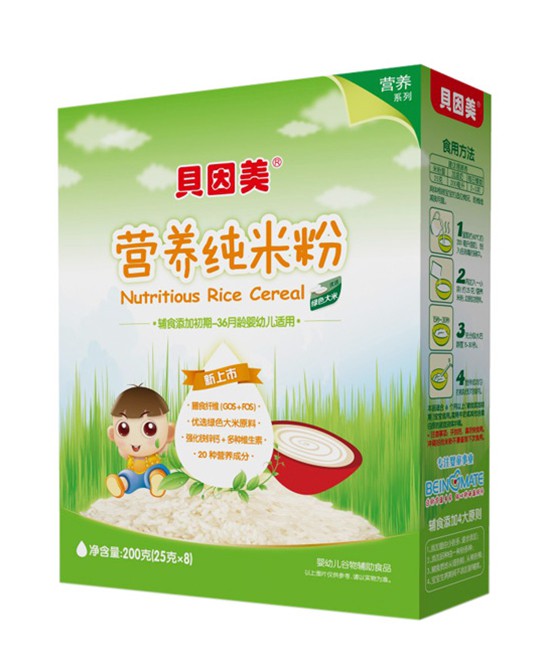 6个月宝宝辅食添加什么好 贝因美营养纯米粉 科学配比 营养全面