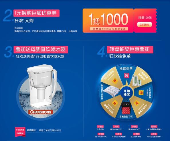 618法国爱达力全场满减单品直降豪礼叠加送   买满2990元就送苹果2018新款ipad