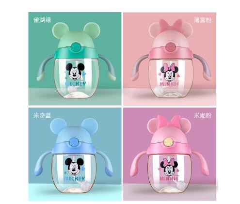 宝宝多大可以用吸管杯  Disney迪士尼PPSU宝宝吸管奶瓶水杯防呛防漏还防喷