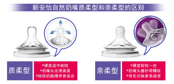 AVENT新安怡自然原生顺畅奶嘴   全面还原宝宝吸乳般的原生感受