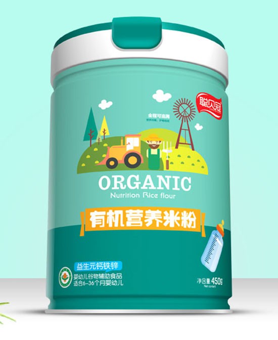 婴幼儿辅食添加选择聪贝冠有机米粉  天然营养更丰富