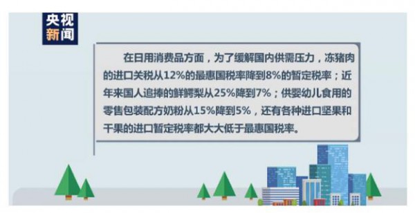 850余项进口商品关税今起调降  含配方奶粉