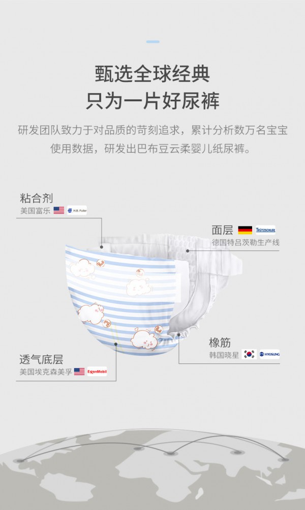 巴布豆云柔婴儿纸尿裤·国潮品质 2.0呵护 让宝宝小屁屁“轻薄”无束