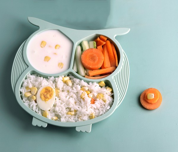 优柏尼宝宝分格硅胶餐盘   分别盛放不同食物防串味·宝宝营养更均衡