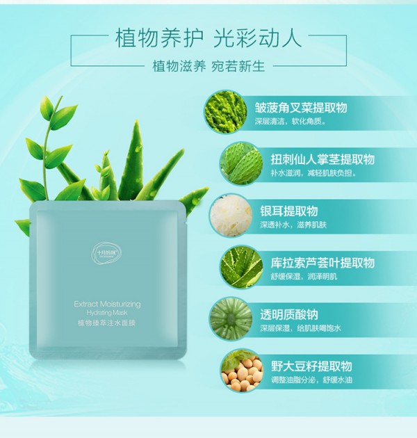 十月妈咪孕妇植物臻萃注水面膜    润透肌肤·为肌肤带来水漾肌肤体验