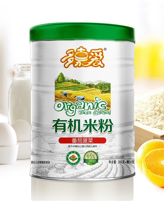多嘉爱番茄菠菜有机米粉天然营养易吸收 宝宝辅食好选择