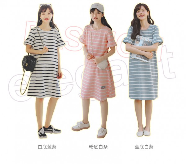 米度丽夏季时尚孕妇长款T恤连衣裙  做潮妈只差这一步