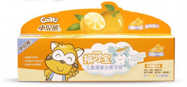 小浣熊儿童水果味防蛀牙膏   清新水果香·让宝宝爱上刷牙