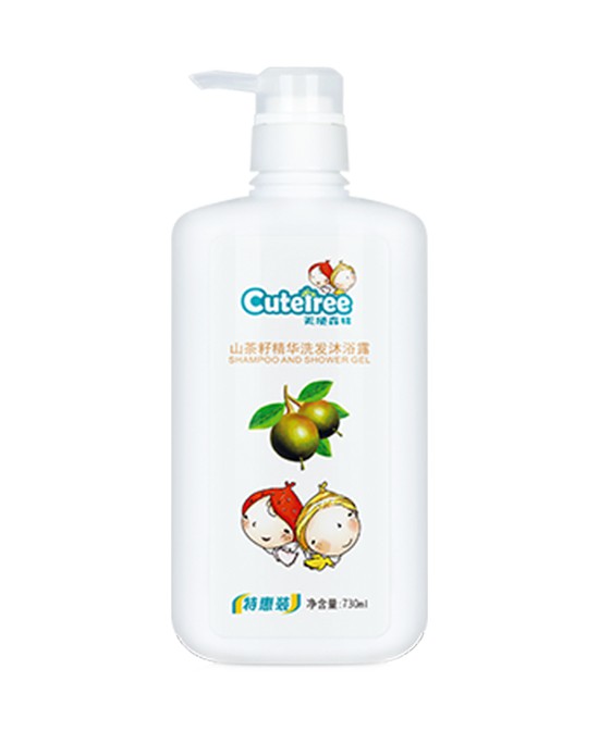 天使森林山茶籽精华洗发沐浴露 一瓶搞定 给宝宝从头到脚的悉心呵护