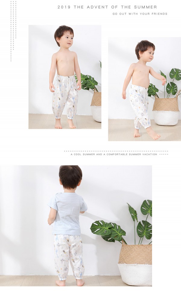 夏季如何给宝宝防晒防蚊    童泰宝宝薄款棉麻灯笼防蚊裤白天防晒·夜晚防蚊