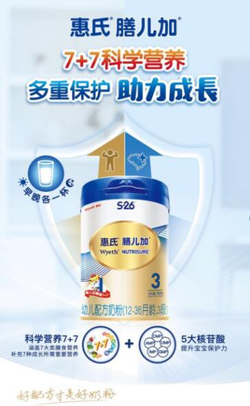 惠氏膳儿配方奶粉   7+7科学营养·多重保护助力成长