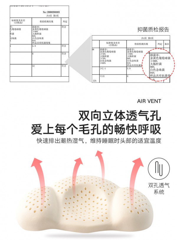 好孩子婴儿定型枕 天然乳胶 透气抑菌 贴心护型 轻松睡出宝宝好头型