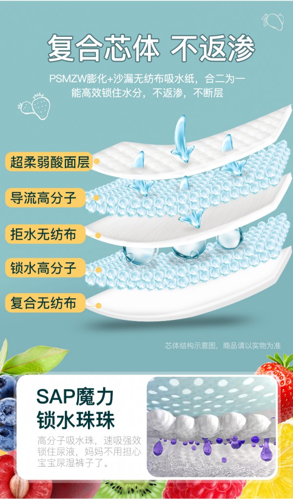 贝氏弱酸水果婴儿拉拉裤 柠檬弱酸配方 亲肤不刺激 至宠婴儿娇嫩小屁屁