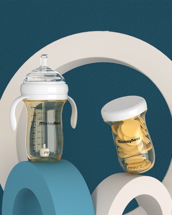米琪熊儿童ppsu吸管杯    一杯多用·坐立躺着喝都不怕