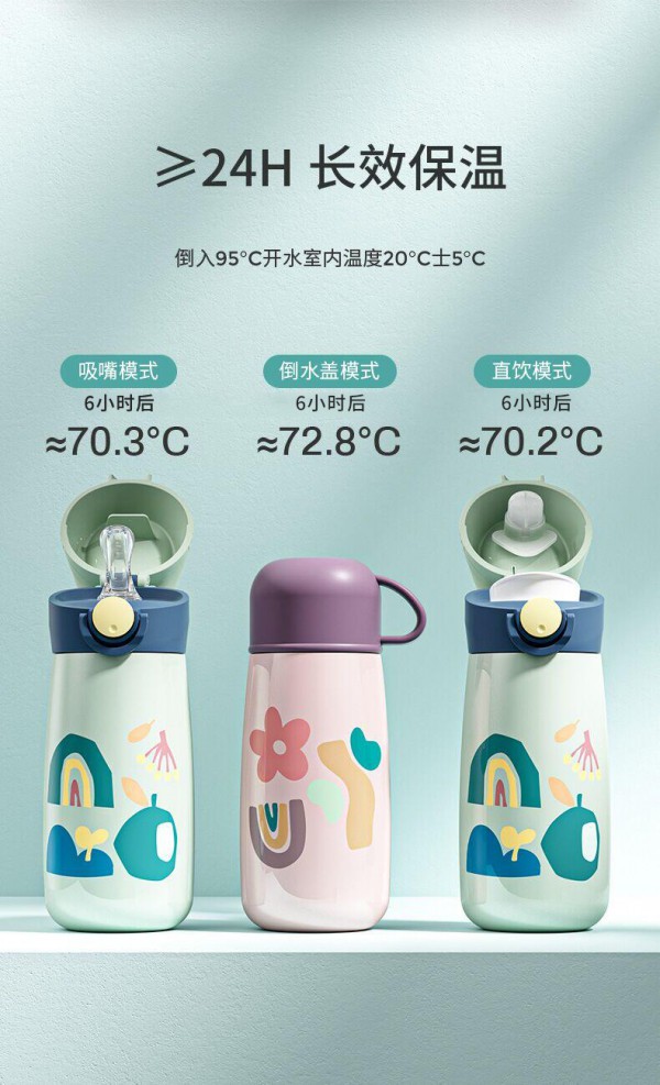 小袋鼠巴布儿童保温杯 一杯三用 健康饮水更自由