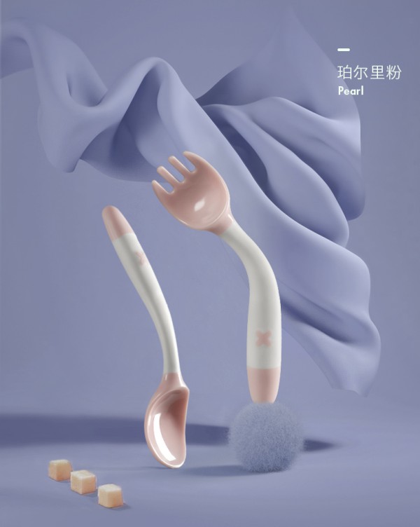 宝宝辅食勺哪种好  babycare宝宝学吃饭训练弯头叉勺怎么样