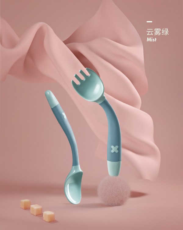 宝宝辅食勺哪种好  babycare宝宝学吃饭训练弯头叉勺怎么样
