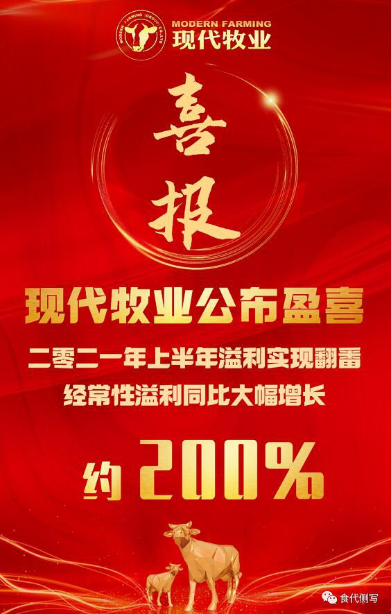 现代牧业2021年盈利增3成，业绩再创历史新高‍