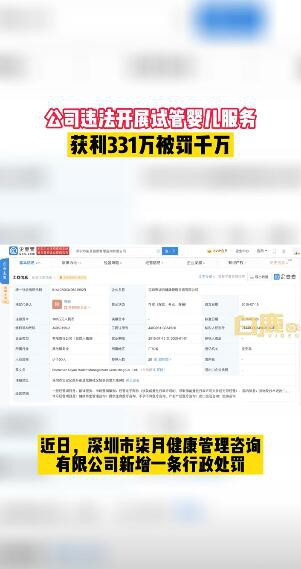深圳一公司未取得医疗资质   违法开展试管婴儿服务被罚1158万