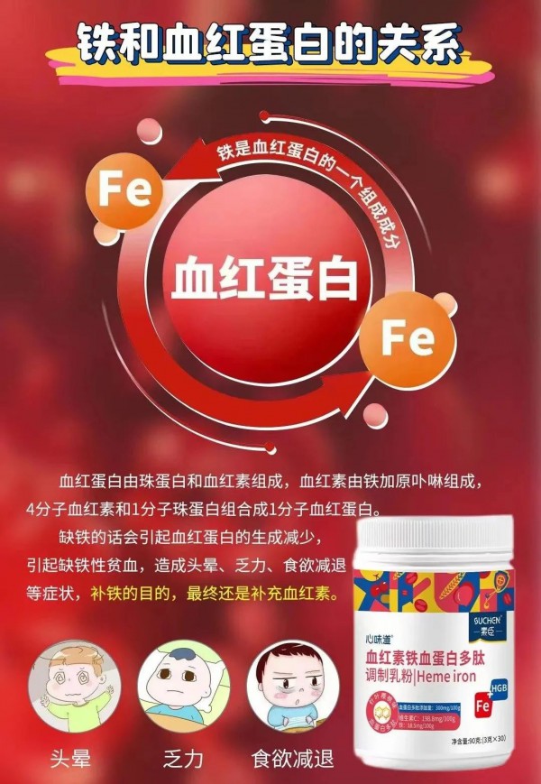 素臣·心味道血红素铁血蛋白多肽：以血养血，天然补铁剂—血红素铁