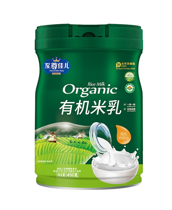 至尊佳儿强化钙铁锌有机米乳，宝宝骨骼发育的黄金选择！