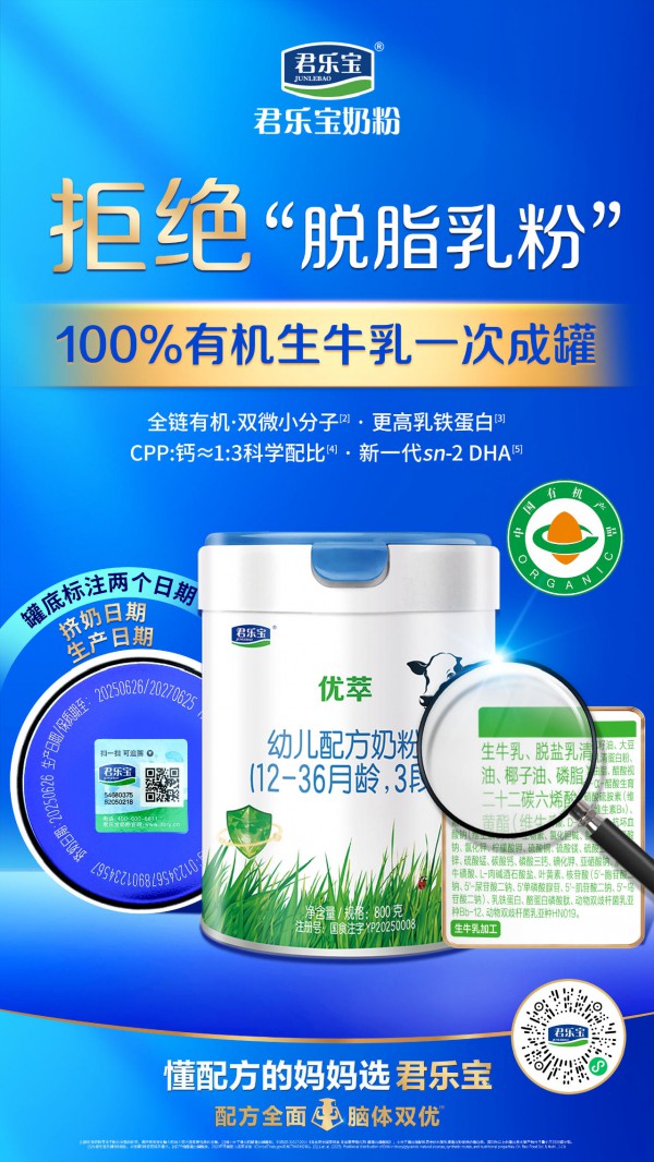 君乐宝优萃有机升级版重磅上市，关注脑体双优，锚定高端有机增长点！