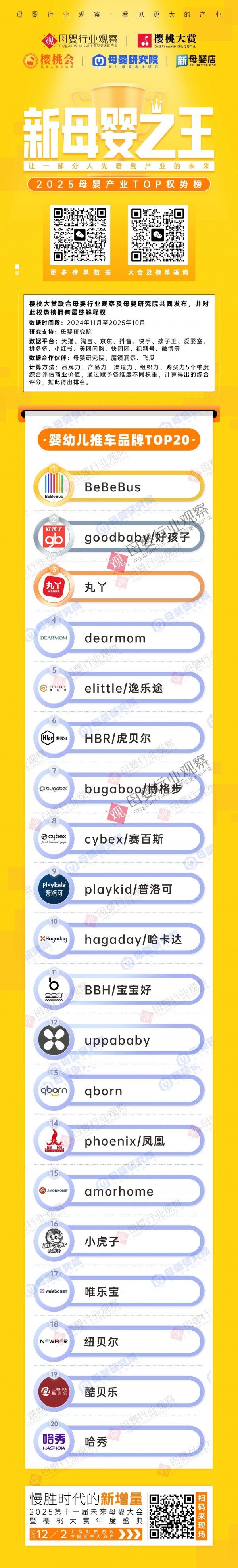 BeBeBus、好孩子、丸丫实力上榜！2025婴幼儿手推车市场座次再洗牌？