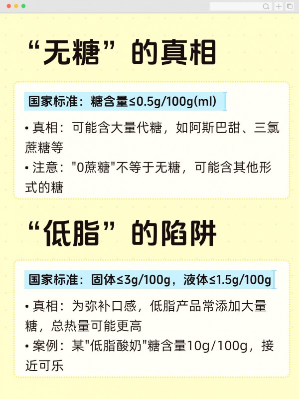 “无糖”“低脂”“全麦”“高钙”“非油炸”……可能没你想象中那么健康